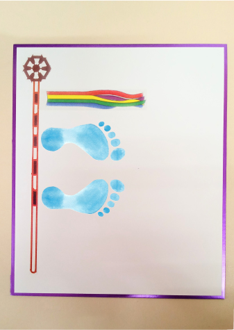 足型で鯉のぼりづくり